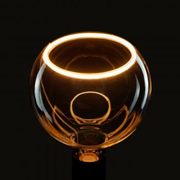 Preview: 6 W LED Floating E27 CRI85 1900K 260lm dim smokey black Globe 150 Warmweiß