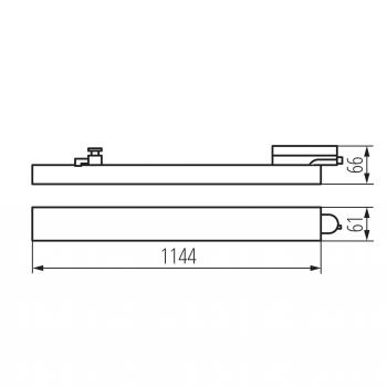 LTL TRACKLIGHT 11-38W LED 3Ph. Leuchte 115cm 90° 3000/3500/4000K 1505-5325lm CRI90+