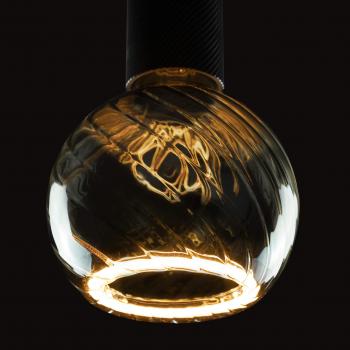 Preview: 6 W LED Floating E27 CRI85 1900K 220lm dim twisted smokey gray Globe 125 Warmweiß