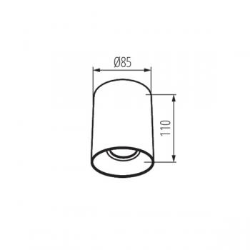 RITI Deckenspot 1xGU10 Ø8,5cm H11cm schwarz/gold