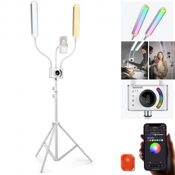Beauty BH40C RGB CCT Kosmetik LED Doppelarm 2.5-10K CRI98 SET inkl. Stativ weiss
