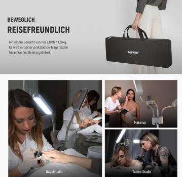 Preview: Beauty BH40C RGB CCT Kosmetik LED Doppelarm 2.5-10K CRI98 SET inkl. Stativ weiss