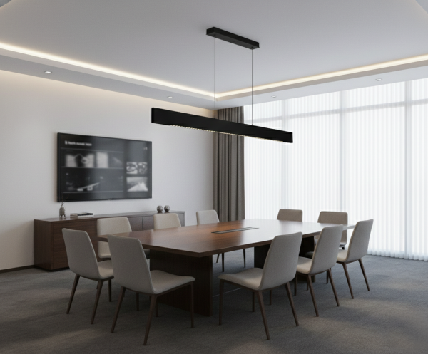 FINO LED 40W UGR19 Pendelleuchte 3K/4K/5.7K CRI92 UP/DOWN 120x1x6cm COLORselect 1.985lm schwarz