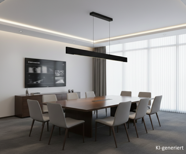 FINO LED 40W UGR19 Pendelleuchte 3K/4K/5.7K CRI92 UP/DOWN 120x1x6cm COLORselect 1.985lm schwarz