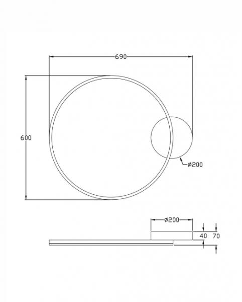 Giotto 36W LED Deckenleuchte 3000K Ø60cm 3780lm CRI80+ DIM