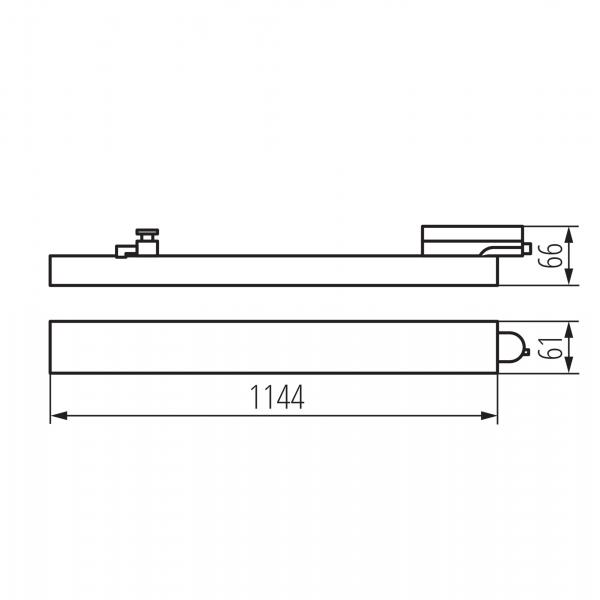 LTL TRACKLIGHT 11-38W LED 3Ph. Leuchte 115cm 90° 3000/3500/4000K 1505-5325lm CRI90+