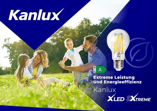 3,8 W Kanlux XLED E27 CRI80 2.7K 806Lm EXTREM effizient