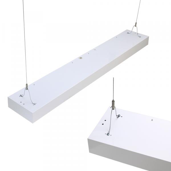 LED Pendel-Rasterleuchte 150cm 1-fl. BAP vorverdrahtet für LED Röhren T8 inkl. Abhängung 1,5m und transparentes Kabel 2m