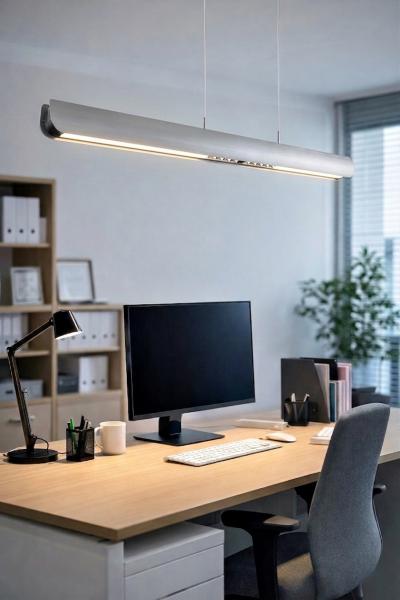 RIVO LED 45W UGR19 Pendelleuchte 4000K CRI92 120x5,5x8,3cm Hand-Swipe-Steuerung DIM 3.200lm