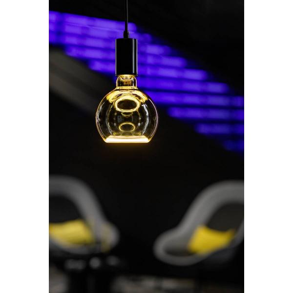 6 W SLV LED Floating E27 CRI85 1900K 220lm dim smokey black Globe 125 Warmweiß