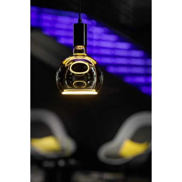 6 W SLV LED Floating E27 CRI85 1900K 260lm dim smokey black Globe 150 Warmweiß