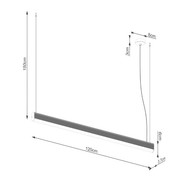 FARGE 38W LED Pendelleuchte 3.840lm 4.000K CRI98 120cm Diffusor matt Neutralweiß