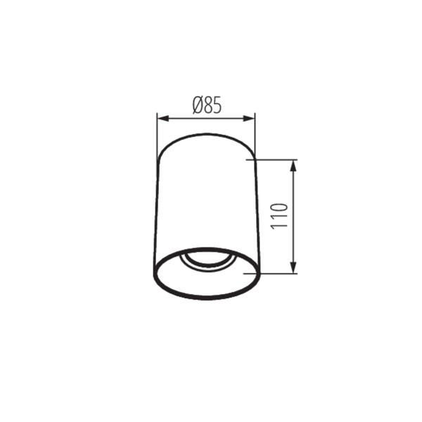 RITI Deckenspot 1xGU10 Ø8,5cm H11cm schwarz/gold