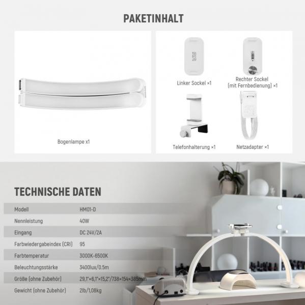Basic Beauty HM01-D 29 LED 40W DIM CCT 3K-6.5K CRI95 faltbare Leuchte