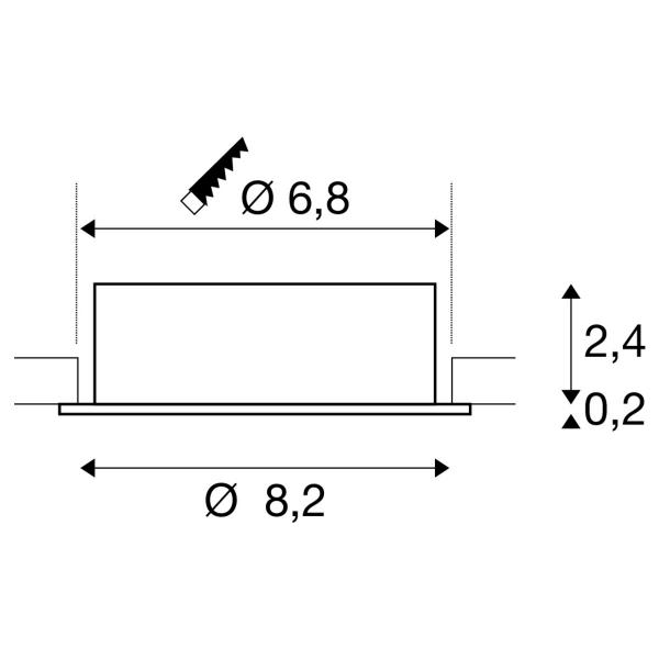 NEW TRIA® 68 Einbauspot 1xGU10 Ø82mm