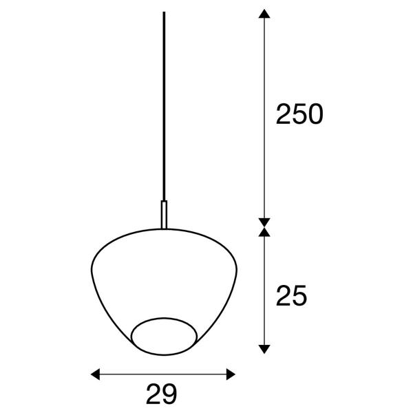 PANTILO CONVEX 29 Pendelleuchte 1xE27 Ø29cm chrom